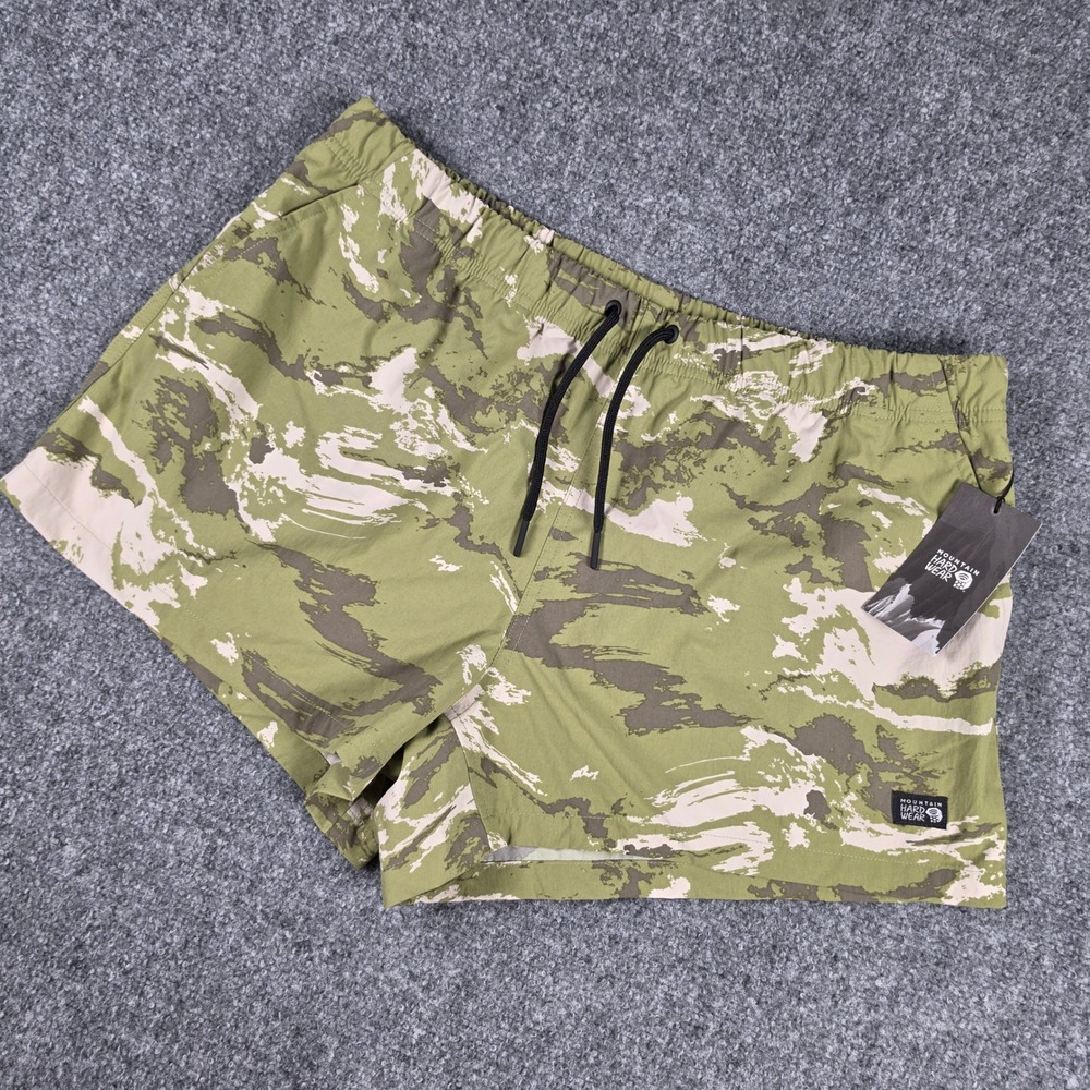 Mountain Hardwear Stryder Swim Short Womens L Green Camo OL9782 Tiger Stripe NWT